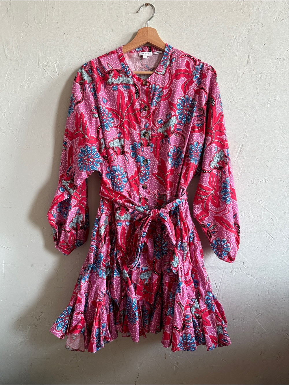 RHODE Emma Dress in pink floral print size Medium